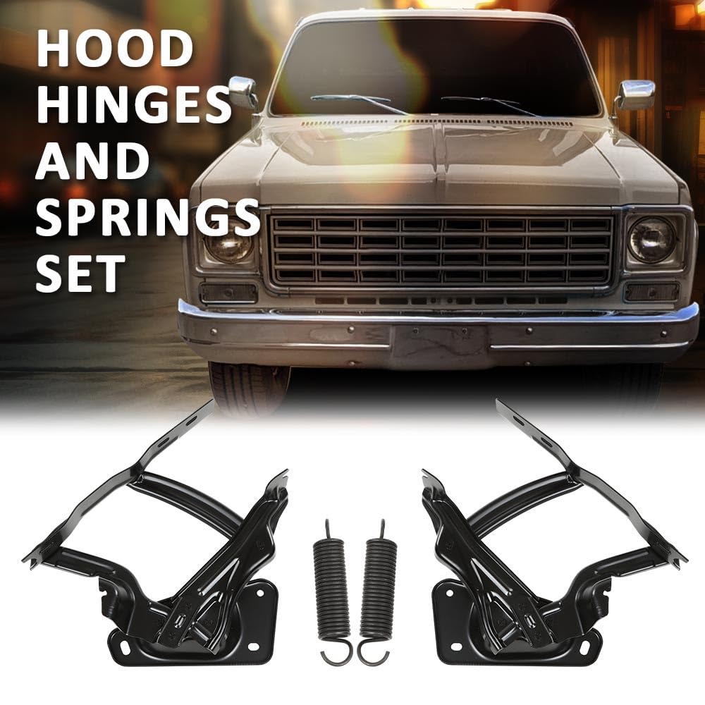 G-PLUS 1Set Hood Hinge & Sping Set Left and Right Compatible with Chevy GMC Truck 1973 1974 1975 1976 1977 1978 1979 1980 Suburban Blazer Jimmy