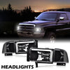 G-PLUS DRL LED Headlights Assembly Fit Dodge Ram 1500 1994-2001,Fit Dodge Ram 2500 3500 1994-2002(Not for Ram Sport) Headlamps w/o Bulbs Clear Lens Black Housing Clear Reflector
