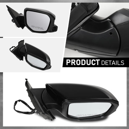 G-PLUS Power Heated View Camera Side Mirror w/ 11-Pin Right Passenger Side Compatible with Honda Civic Sedan 2016-2020 Manual Folding 76201TBAA11ZF 76208TBCA02ZA Glossy Black
