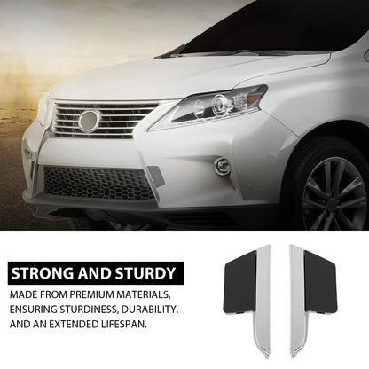 G-PLUS Front LH RH Bumper Trim Grille Trim with Tow Hook Cover Compatible with LX RX350/RX450h 2013-2015 531250E060, 5312648100, 5212748917, 5212848913, LX1047101, LX1046101, LX1039120 Chrome Black
