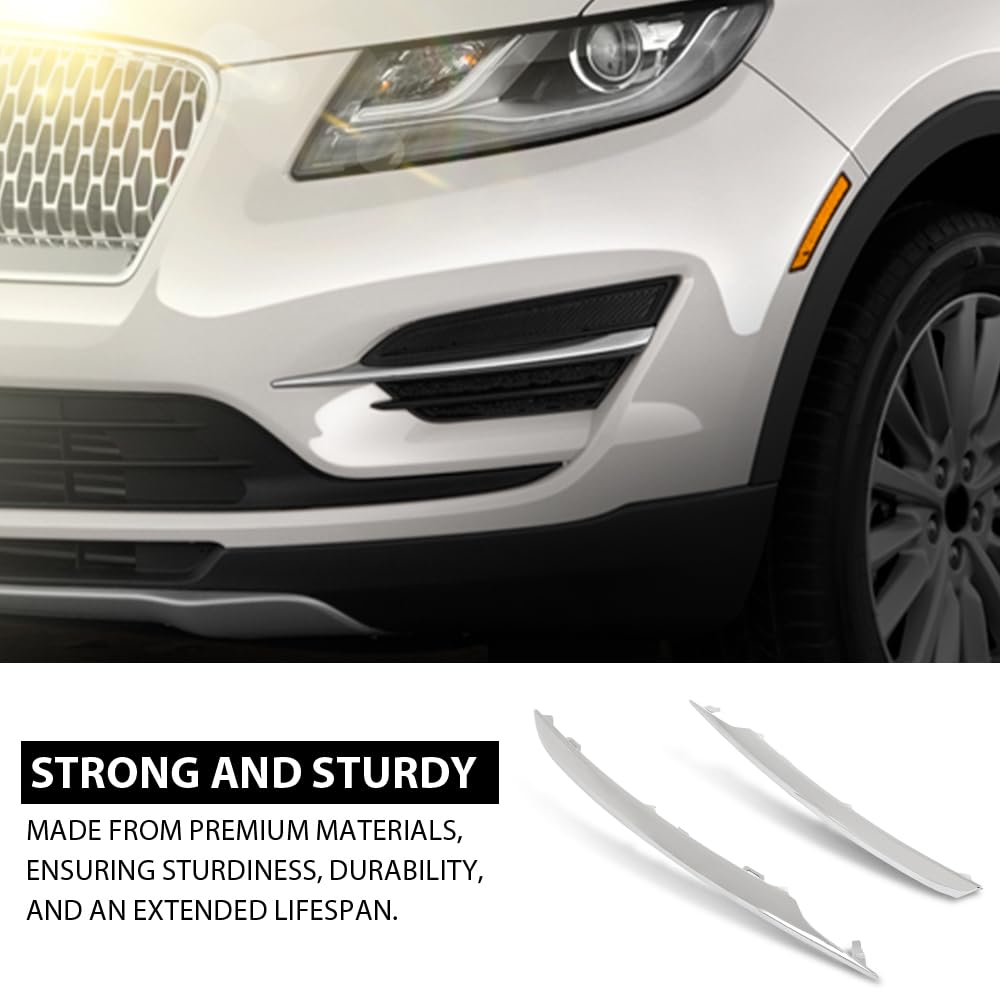 G-PLUS Pair Driving Light Trims, Compatible with Lincoln MKC 2015-2019, LH Driver & RH Passenger Side 2PCS, EJ7Z15266AA, EJ7Z15266AB