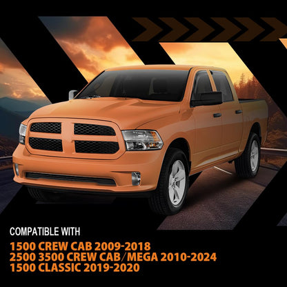 G-PLUS Out-Channel Rain Guards Shields Vent Deflector Shade Wind Compatible with Dodge Ram 2500 3500 Crew/Mega Cab Only 2010-2025 4PCS Smoky