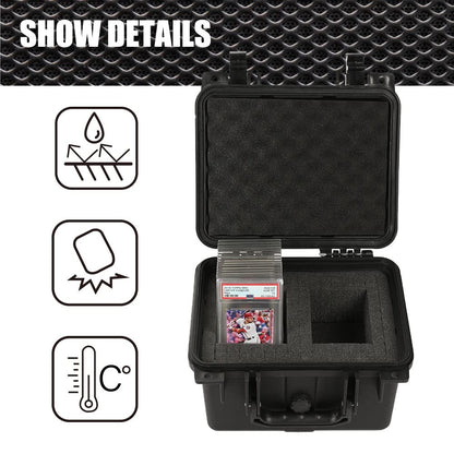 G-PLUS Graded Card Storage Box for BGS PSA SGC FGS Weatherproof Graded Sports Trading Cards(Small, Black)
