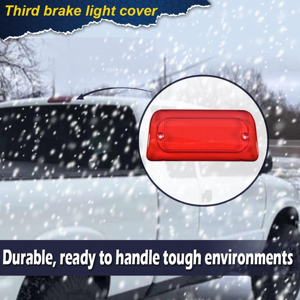 G-PLUS 3rd Brake Light Lens Cover Compatible with1994-2004 Chevy S10 /GMC Sonoma,ONLY for Standard or Crew Cab,Automotive Brake Lamp Lens Cover