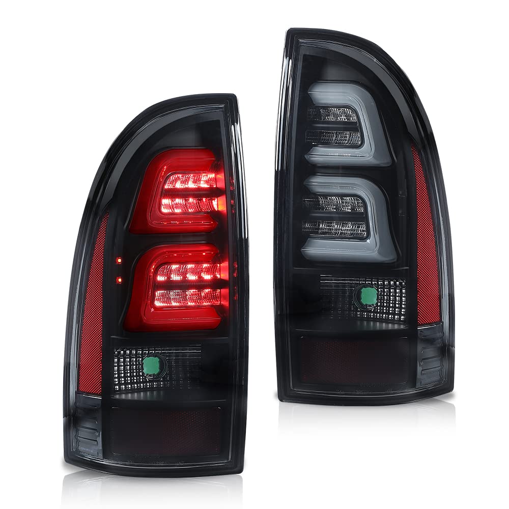 G-PLUS LED Tail Lights Assembly, Fit Toyota Tacoma 2005-2015 Rear Brake Lamps,Left & Right 8155004150, 8156004150,Smoky Lens Black Housing Luces Traseras