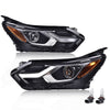 G-PLUS LED DRL Headlights Assembly Compatible with Chevy Equinox 2018 2019 2020 w/Factory Halogen Headlight Driver & Passenger Headlamps Clear Lens Chrome Housing 84258448,faros delanteros