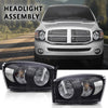 G-PLUS Headlights w/Bulbs Pair Compatible with Dodge Ram 1500 2006-2008 /Fit Dodge Ram 2500 3500 2006-2009,Clear Lens Black Housing Clear Reflector Bumper Headlamps,faros delanteros Assembly