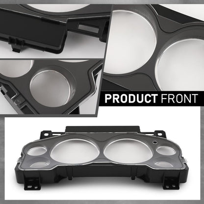 G-PLUS Gauge Cluster Lens Cover Trim Chrome Compatible with Chevy Silverado GMC Sierra Tahoe 2007-2013 10-0004B Black