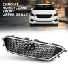 G-PLUS Front Bumper Upper Grille Grill Compatible with Hyundai Sonata 2015 2016 2017 w/o Radar Hole Chrome & Black