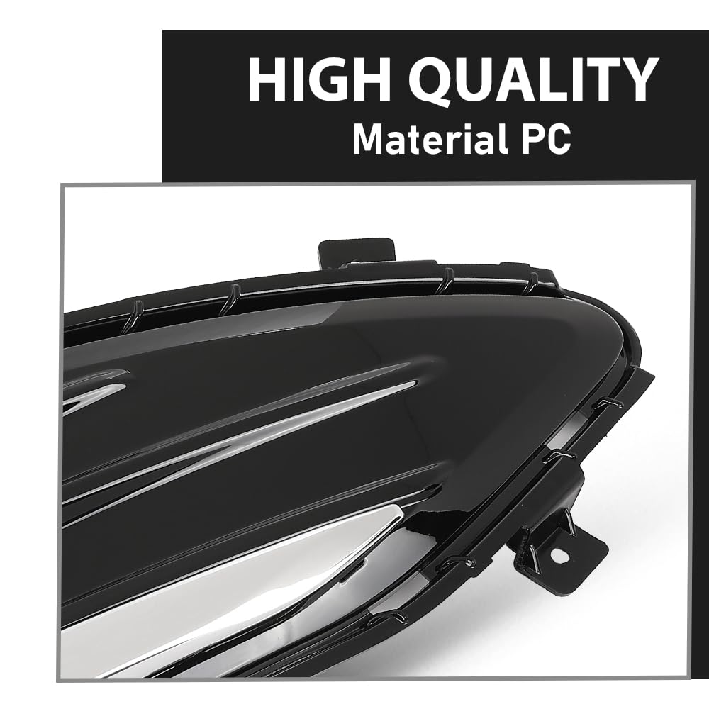 G-PLUS Front Fog Lights Lamp Cover Chrome Trim Bezel Compatible with Ford Edge 2019-2022 KT4Z15266CA, KT4Z15266CB Black