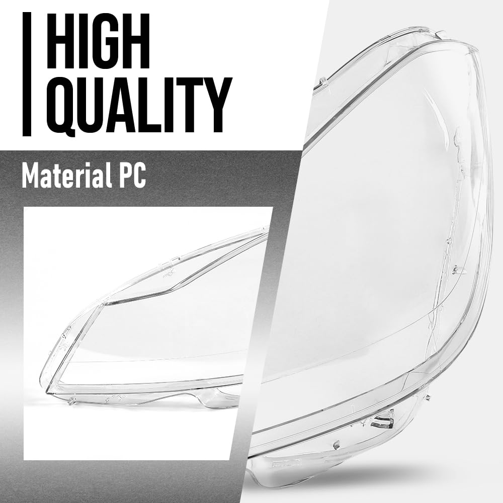 G-PLUS Headlight Lens Cover Compatible with Benz C-Class W204 2011-2015 A2048203539, A2048203639 Left & Right Front Headlamp Lens Cover Clear