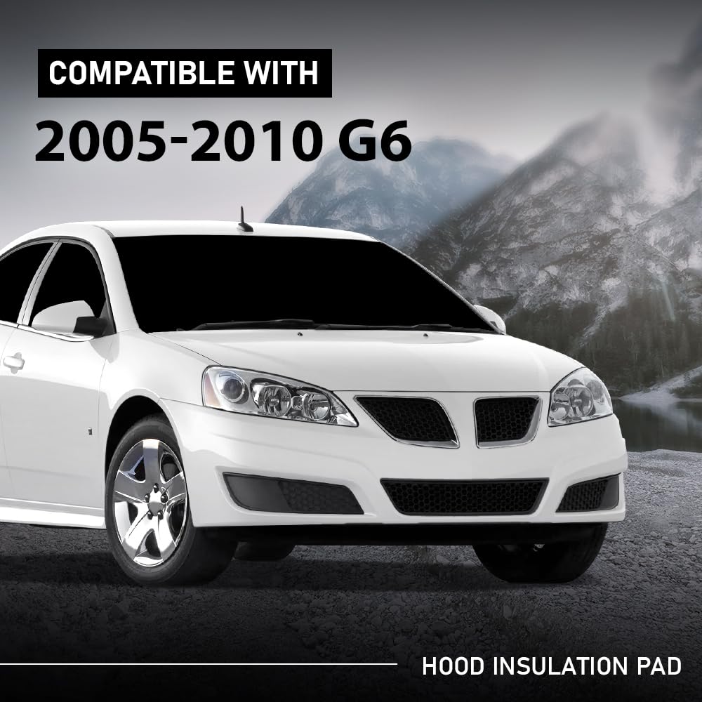 G-PLUS Hood Insulation Pad 1/2" with Clips Compatible with Pontiac G6 2005-2010