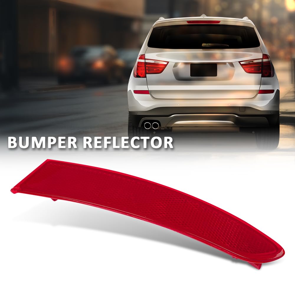 G-PLUS Rear Bumper Reflector Right Compatible with BMW F25 X3 Series sDrive28i xDrive28d xDrive28i xDrive35i 2015-2017 63257352210 Red