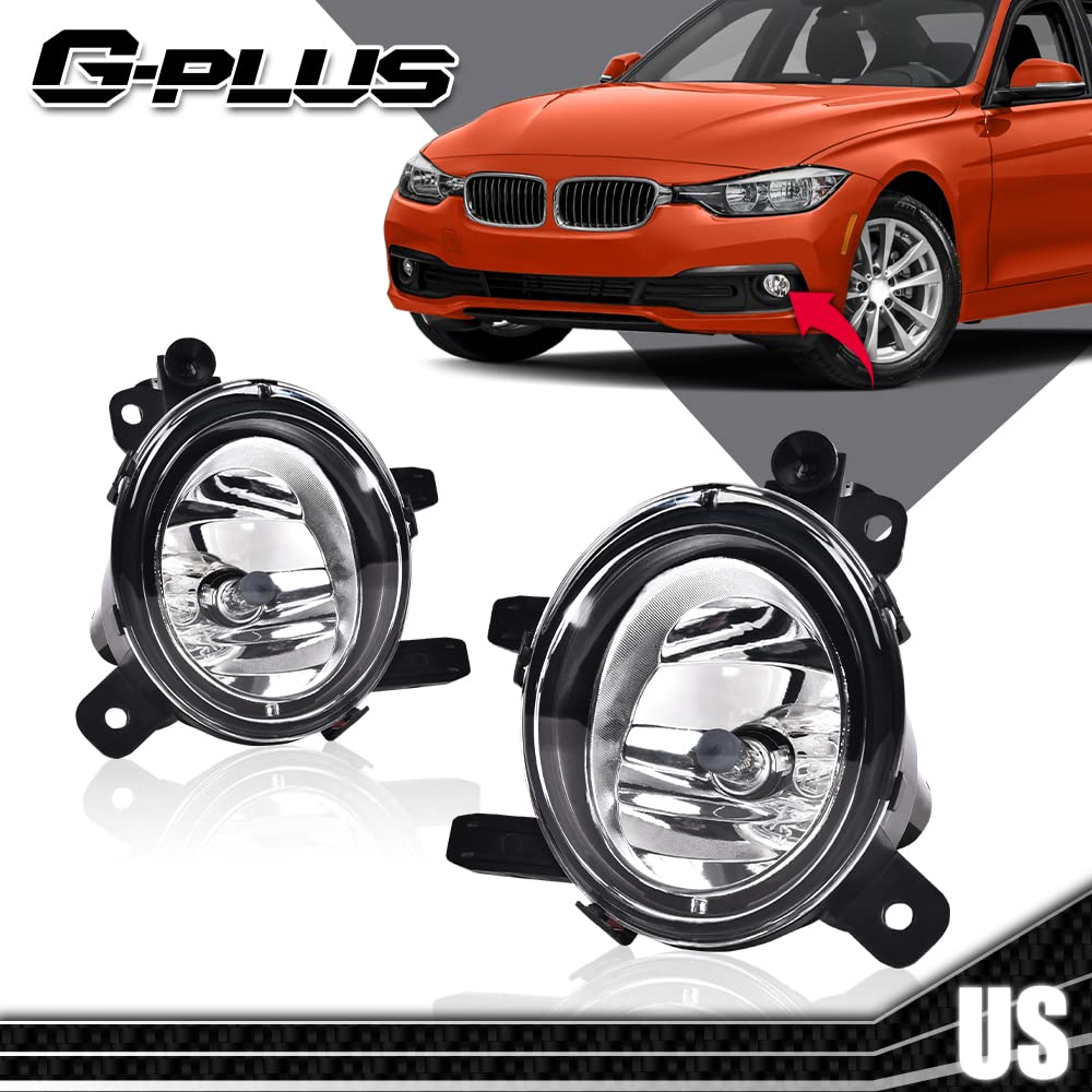 G-PLUS Pair Front Bumper Fog Lights Compatible with 2012-2014 BMW 328i xDrive sedan BM2592142 / BM2593142 Fog Lamp Accessories neblineros para autos delantero faros antiniebla
