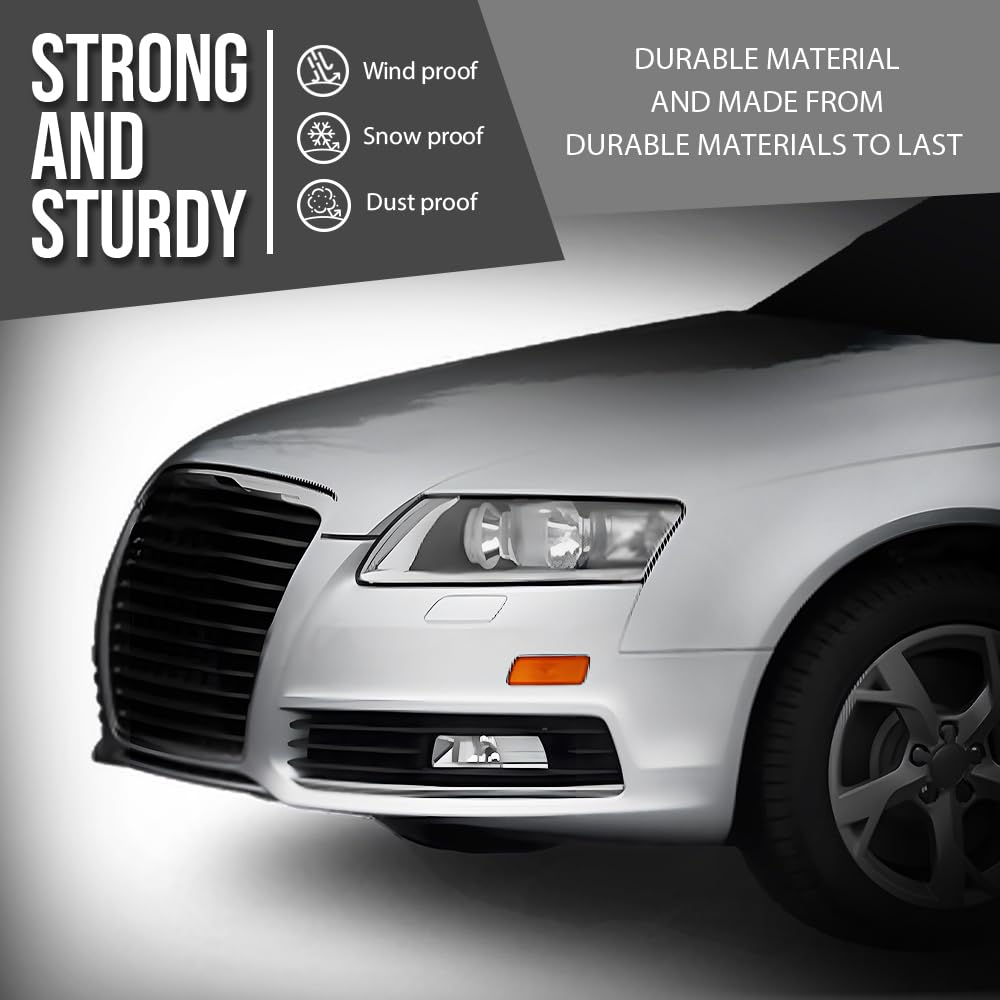 G-PLUS Fog Light Mesh Grille Pair Left and Right Compatible with Audi A6 C6 Avant 2008 2009 2010 2011 4F0807681P, 4F0807682P Black