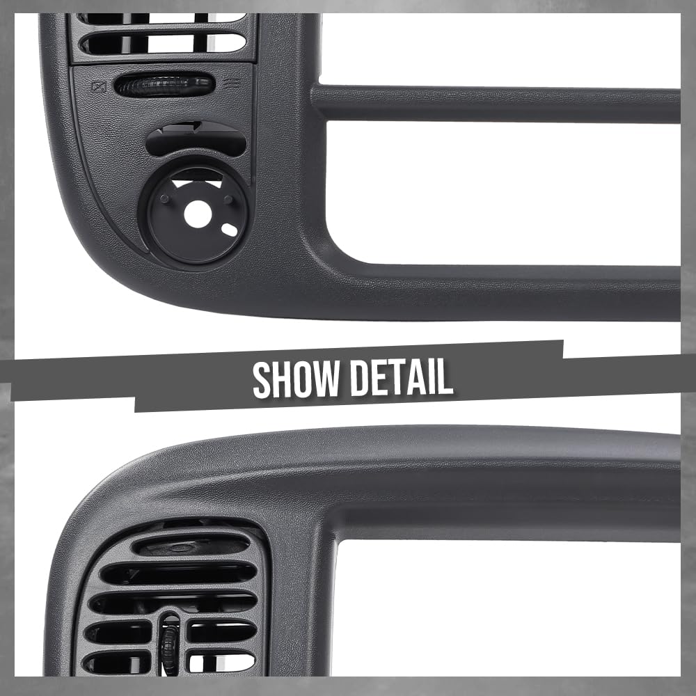 G-PLUS 1Set Center Dash Radio Surround Bezel Trim Panel Compatible with 2000-2003 Ford F150/2000-2002 Ford Expedition Grey Dashboard Cover