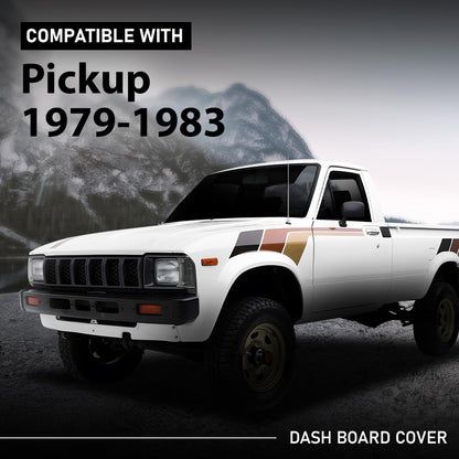 G-PLUS TPE Dashboard Dash Cover Compatible with Toyota Pickup 1979-1983 w/o Side Window Defrost Only Dark Blue ABS