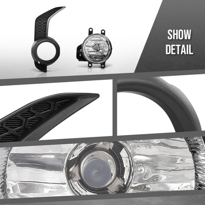 G-PLUS Fog Lights & Lamps Bezel Trim Surround Covers Compatible with Toyota 4Runner TRD SR5 2014-2020 5212735100, 5212835080 Black