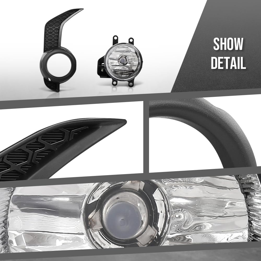 G-PLUS Fog Lights & Lamps Bezel Trim Surround Covers Compatible with Toyota 4Runner TRD/ SR5 2014 2015 2016 2017 2018 2019 2020 5212735100, 5212835080, 8121012230, 8122012230, TO1038173 Black