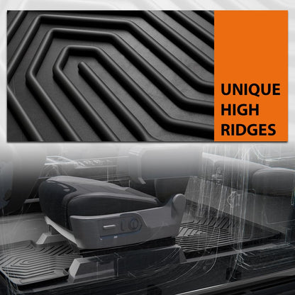 G-PLUS TPE Floor Mats Fit Toyota Tacoma Double Cab 2024-2025 1st & 2nd Row Truck Accessories Cargo Liners All Weather Protection 4PCS Alfombras para Carro