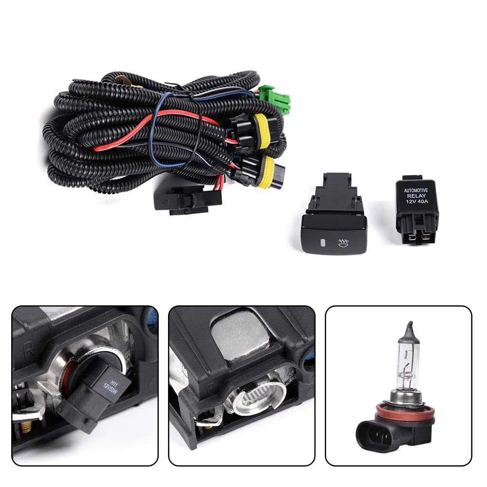 G-PLUS Front Bumper Driving Fog Lights W/Wiring Kit Compatible with 2003-2007 Honda Accord 4DR Sedan/Compatible with 2004-2008 Acura TL All Models luces de neblina