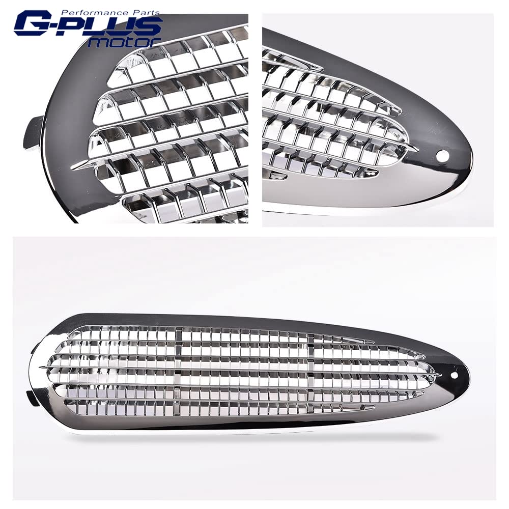 G-PLUS Chrome Hood Grille Grill Air Intake Vent Cover Compatible with 2002-2018 Freightliner M2 100 106 112 Replacement for 17-14809-005, 17-14809-000