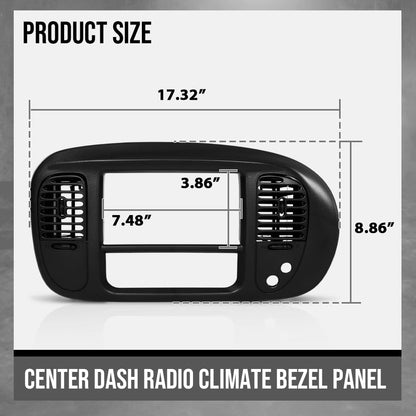 G-PLUS Center Dash Radio Bezel Compatible with Ford F150 Expedition 1997-2003 Black Dashboard Cover