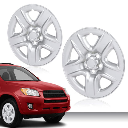G-PLUS 17 inch Hubcap Wheel Covers for Cars, 2pcs Wheel Chrome Skin Hub Cap Covers Compatible with Toyota RAV4 2006-2011, Toyota RAV4 2012 (Gasoline)