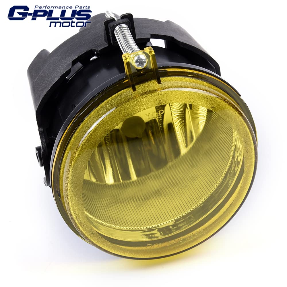 G-PLUS 2pcs Set Fog Light Bumper Lamps Compatible with Dodge Challenger Charger Nitro Avenger Caliber Yellow Lens (Bulbs are included)