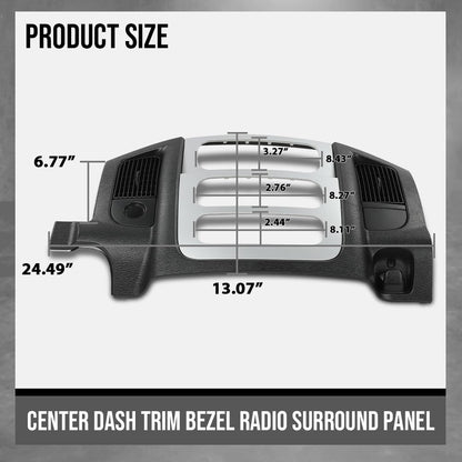 G-PLUS Center Dash Radio Bezel Climate Trim Panel Compatible with Dodge Ram 1500 2002-2005/ Ram 2500 3500 2003-2005 (w/Vents, w/o Storage)