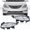 G-PLUS Front Bumper Fog Light Assembly Compatible with Sonata 2011 2012 2013 Clear Lens Driving Fog Lamps w/881 27W Bulbs Pair 92201-3Q000, 92202-3Q000
