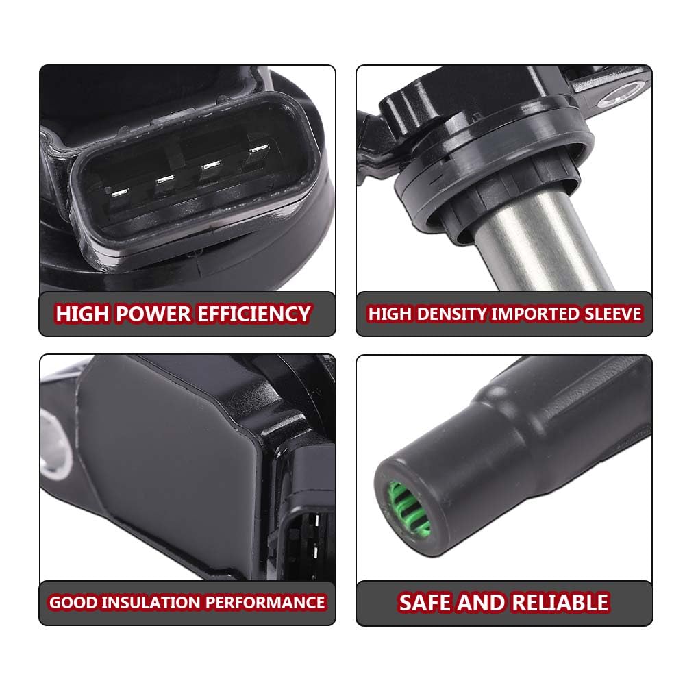 G-PLUS 4Pcs Ignition Coils 90919-02258 Denso Fit Toyota Corolla 2009-2019/Matrix 2009-2014 /Prius 2010-2015,Fit Scion XD 2008-2014,Fit Pontiac Vibe 2009-2010,Fit Lexus CT200H 2011-2016