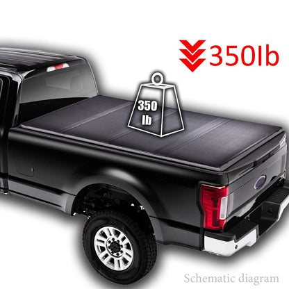 G-PLUS T4 Four-Fold Hard 8Ft Truck Tonneau Cover Replacement for 1999-2017 Ford F250 F350 F450 Super Duty,96" Long Bed Black