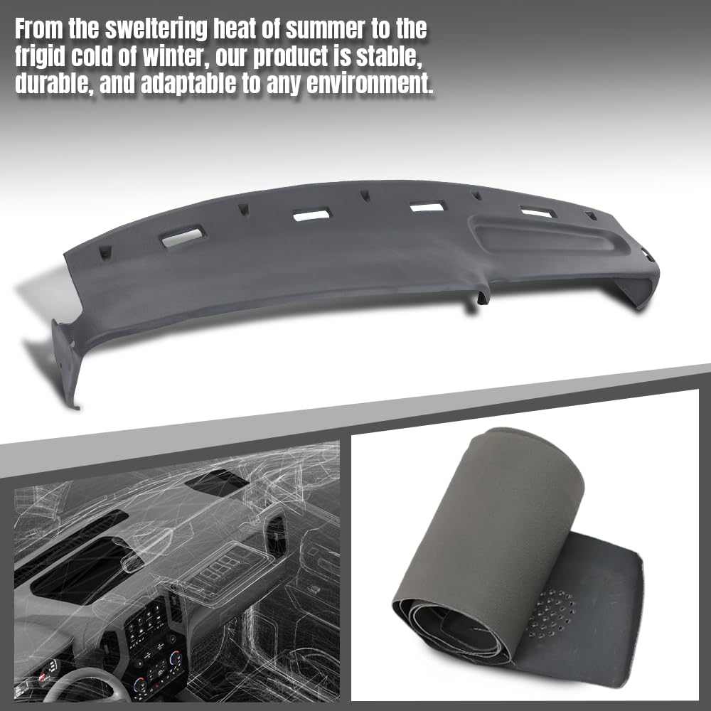 G-PLUS TPE Dash Cover Dashboard Compatible with Dodge Ram 1500 2500 3500 Truck 1994-1997 Gray