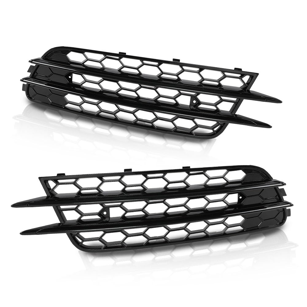 G-PLUS Front Bumper Fog Light Grill Covers Driver and Passenger Side Compatible with Audi A4 B8 B8.5 Allroad 2009-2015 (w/Fog Light Hole)/Not Fit for S-Line Models 8K0807681J01C 8K0807682J01C Black