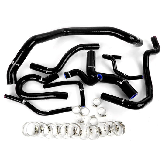 G-PLUS 9PCS Silicone Radiator Coolant Hose Kit Clamps Compatible with Honda Civic 1992-2000 D15 D16 SOHC EG/EK Black