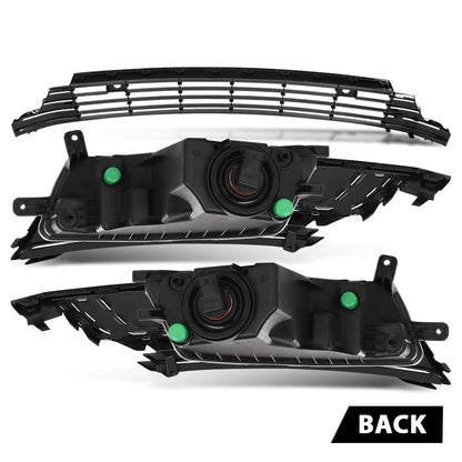 G-PLUS Front Bumper Grille & Fog Lights & Fog Lamp Covers Set 5PCS, Compatible with Volkswagen CC 2013-2017, VW2592125, 3C8941700, 3C8 854 661