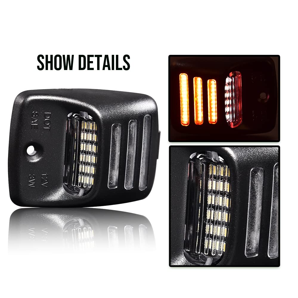 G-PLUS LED License Plate Light Compatible With 05-15 Toyota Tacoma/2000-13 Tundra,Bumper Lamp Red Oled Tube A Pair Replacement (Clear Lens)