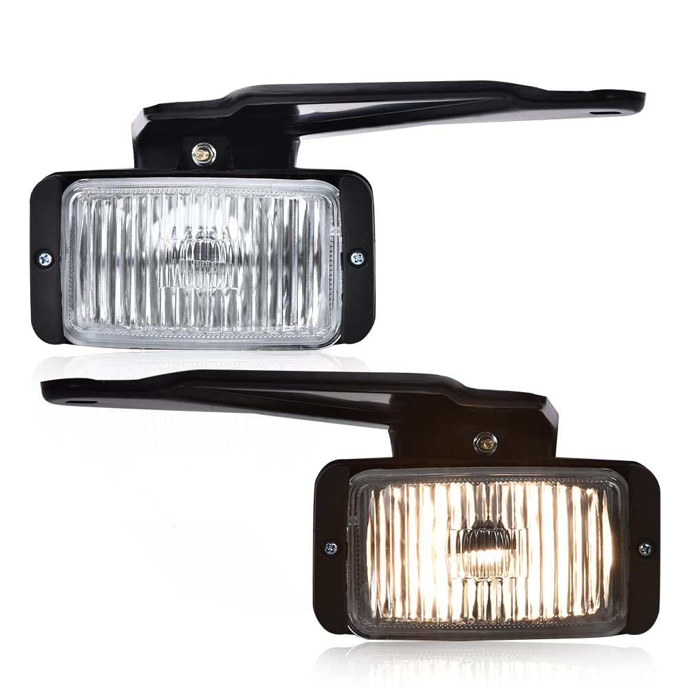 G-PLUS Front Fog Lights Compatible with Chevy GMC C/K 1500 2500 3500 1988-1999, Fit Chevy Blazer/GMC Jimmy 1995-1997 Left & Right Clear Lens Chrome Housing, 16524928, GM2593106