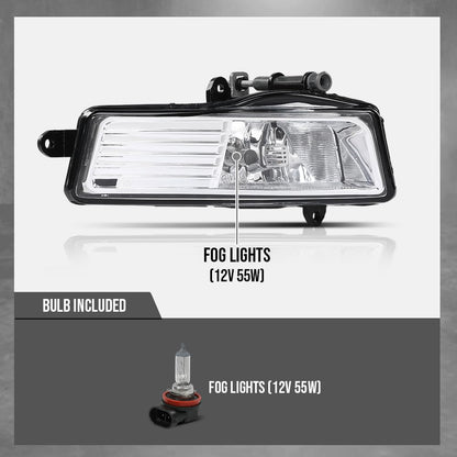 G-PLUS Pair Front Bumper Driving Fog Light Lamps Compatible with Audi A6 C6 2009-2011 Fit Audi A6 S6 Quattro 2009-2011 4F0941699A, 4F0941700A Black