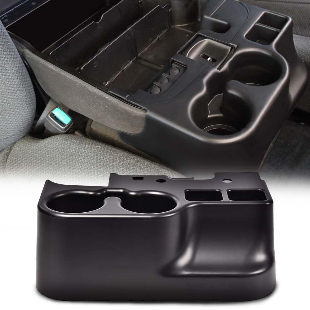G-PLUS Center Console Cup Holder Compatible with Ford Super Duty Truck F250 F350 F450 F550 1999 2000 2001, Black Cupholder