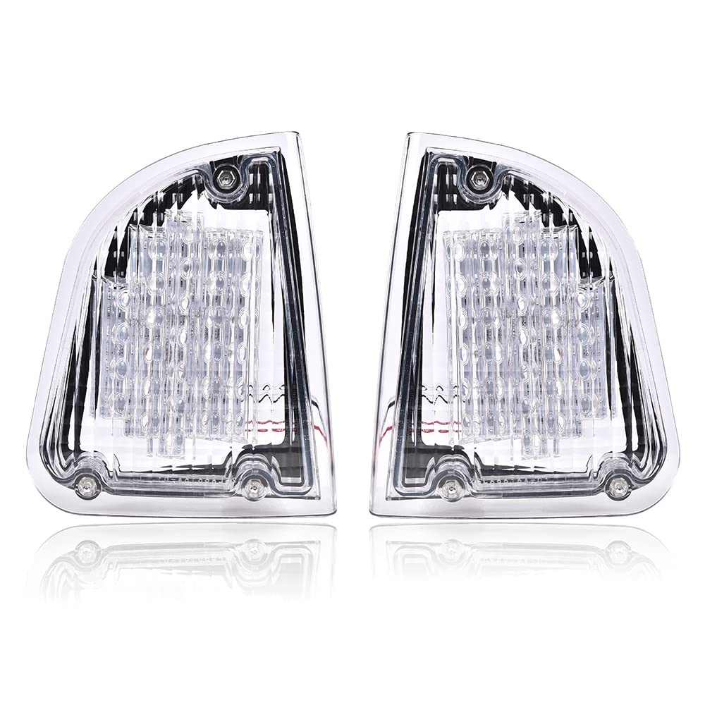 G-PLUS 1Pair Amber LED Turn Signal Lights Compatible with Kenworth 2008 & Older K300 T300 T330 T600 Front LH & RH Side Marker Turn Signal Corner Lights Parking Lights Assembly K256-509 P54-1038 White