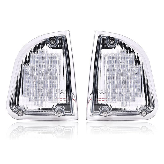 G-PLUS 1Pair Amber LED Turn Signal Lights Compatible with Kenworth 2008 & Older K300 T300 T330 T600 Front LH & RH Side Marker Turn Signal Corner Lights Parking Lights Assembly K256-509 P54-1038 White