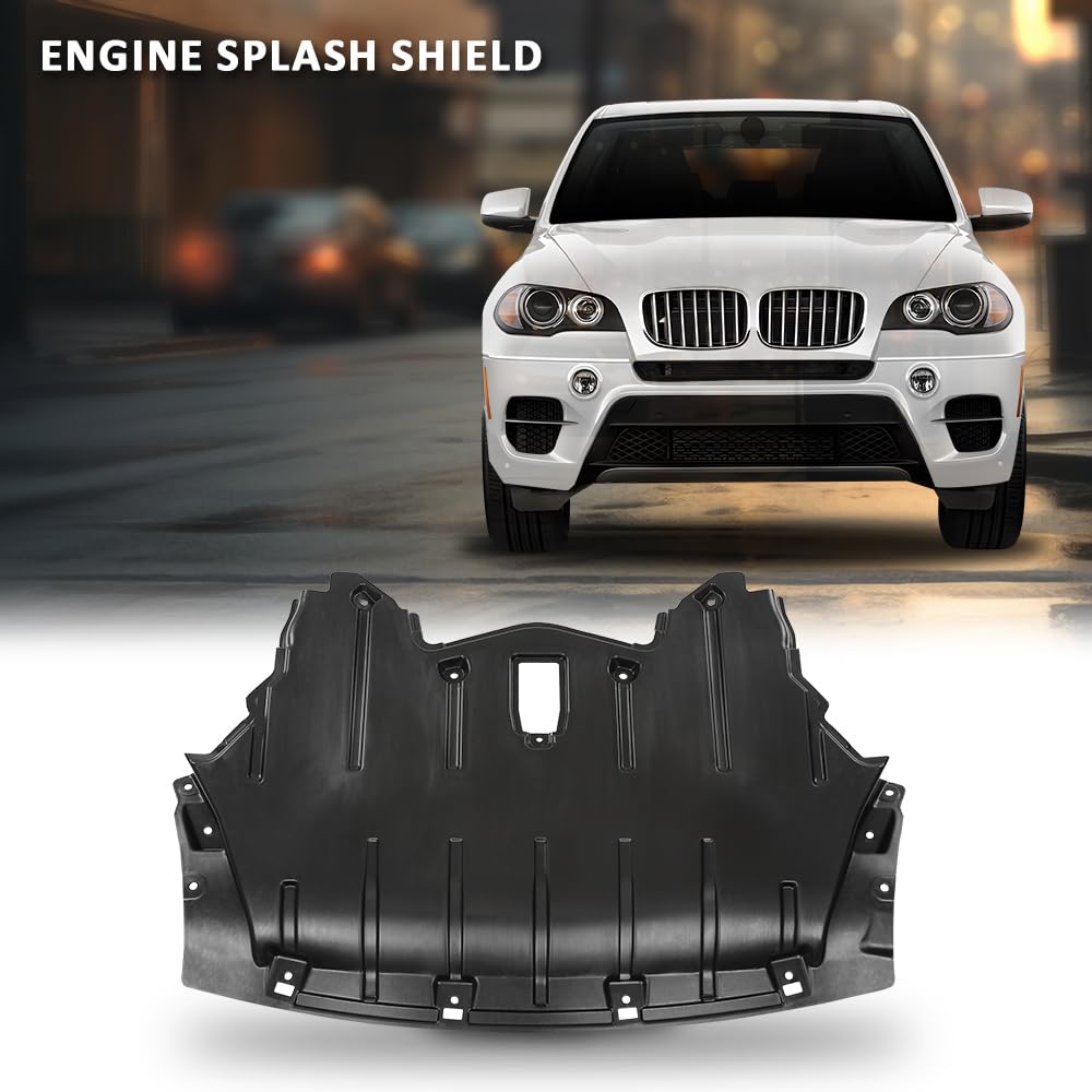 G-PLUS Front Engine Splash Shield Under Panel Compatible with BMW X5 M/Xdrive30i/Xdrive35d/Xdrive35i/Xdrive50i Sport Utility 4-Door 2011-2013 51757233968