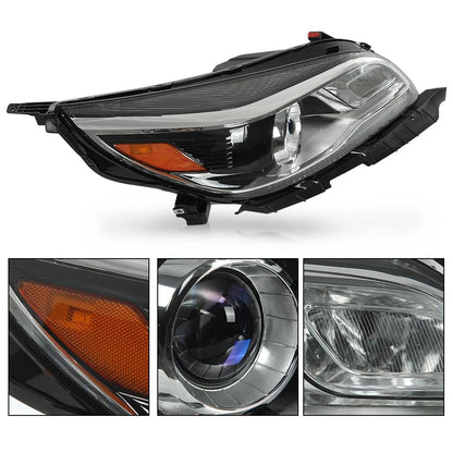 G-PLUS Headlight Assembly Compatible with Chevy Malibu Limited 2013 2014 2015 2016 Right Passenger Headlamps HID Xenon Lamp w/o D3S HID Bulb Clear Lens Black Housing,faros delanteros