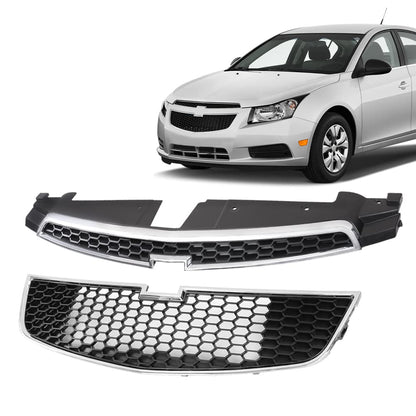G-PLUS Front Bumper Upper & Lower Grill Compatible with Chevy Cruze 2011-2014 (Not Fit ECO Model) Black Grille Pair GM1200624, 95225615