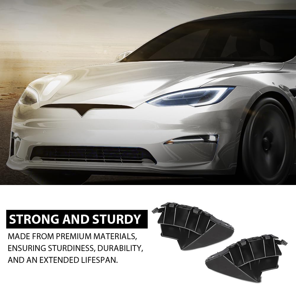 G-PLUS Front Bumper Fender Bracket Left & Right Side Compatible with Tesla Model S 2012-2021 109549500A, 109549600A, 1095495-00-A, 1095496-00-A Black