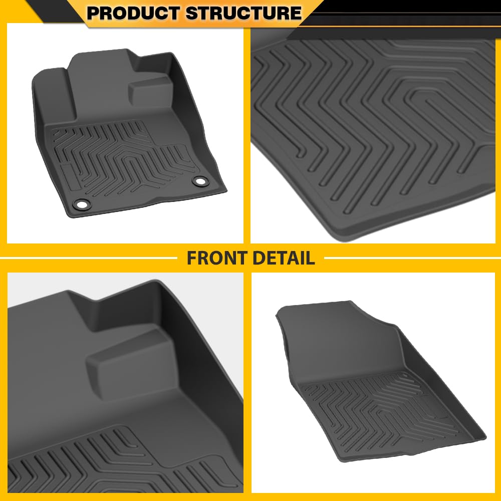 G-PLUS TPE Cargo Liners Compatible with 2016-2021 Honda Insight/Civic Coupe/Civic Sedan 3PCS Black Floor Liners Front & 2nd Row All Weather Full Cover Protection