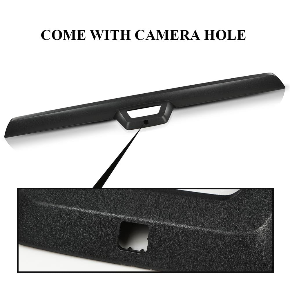 G-PLUS Tailgate Cap Cover Top Molding Trim Spoiler w/Camera Hole Compatible with Chevy Avalanche 2007-2013/Fit Cadillac Escalade EXT 2007-2013 19354904 19354903 15902098 25865156 GM1994113 Textured