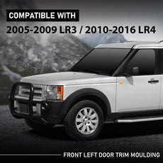 G-PLUS Front Door Molding for LR3 2005-2009 LR4 2010-2016 Black Front View
